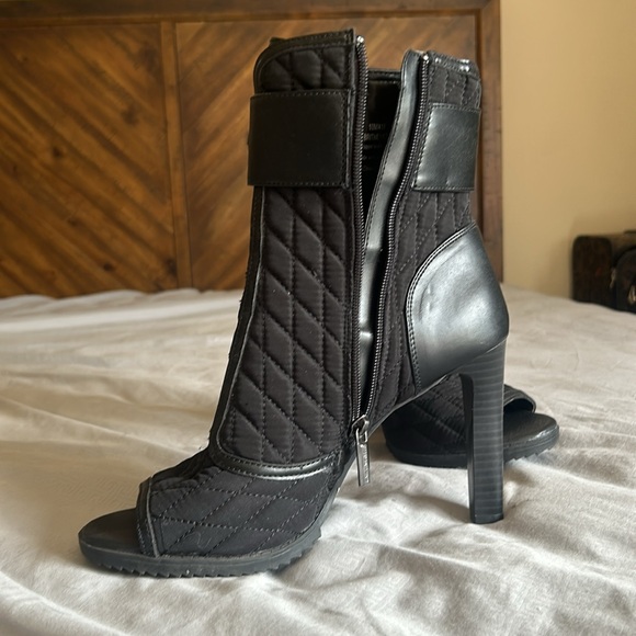 Karl Lagerfeld Black Peep Toe Booties - Picture 3 of 3